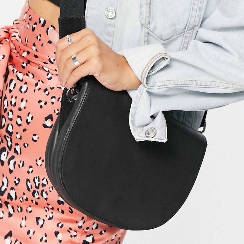 Urbancode Leather Crossbody Saddle Bag Gem